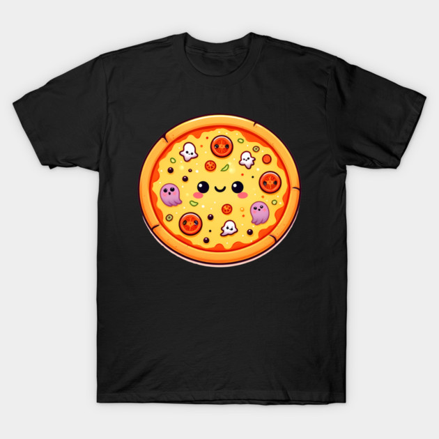 Funny Pizza Halloween with Pumpkin and Ghost T-Shirt by logiamerch