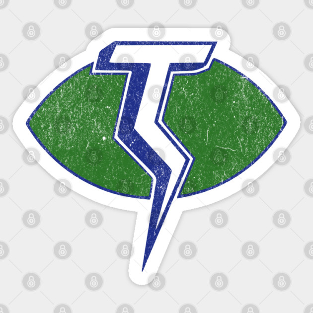Retro Football Team Portland Thunder World Football League Sticker by Yesteeyear