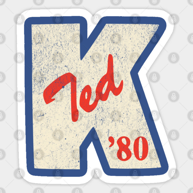 Retro Democrat Political Campaign Button Ted Kennedy 1980 Sticker by Yesteeyear