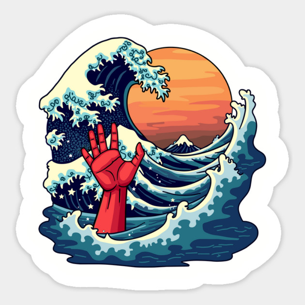 The Great Wave of Kanagawa Japanese Art Parody Magnet by Anticorporati