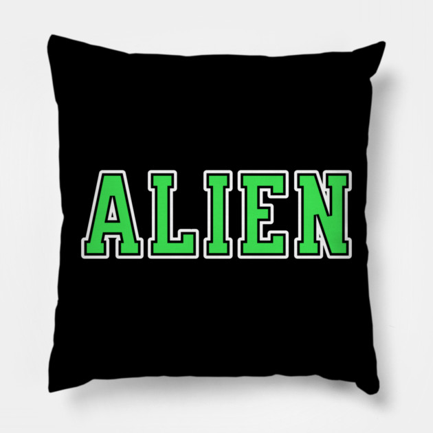 Alien University Text Pillow by H. R. Sinclair