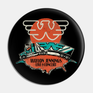 Waylon Jennings Live In Concert Pin