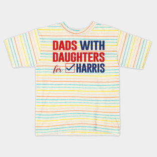 Dads With Daughters For Harris Walz 2024 Election Kamala Kids T-Shirt
