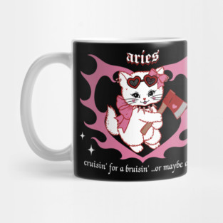 aries lovecore goth kitty Mug