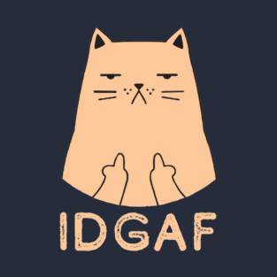 Cat giving the bird - minimal cat sketch design. T-Shirt