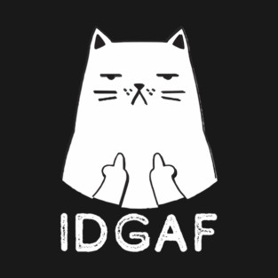 Cat giving the bird - minimal cat sketch design. T-Shirt