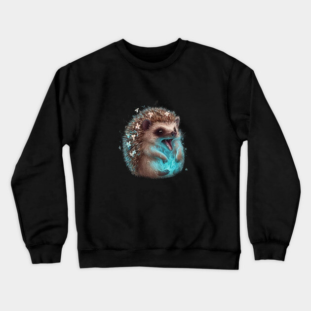Hedgehog  It has an array of spines and flowers on its back Crewneck Sweatshirt by animegirlnft