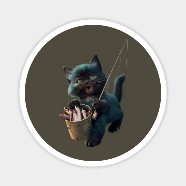 A Cat wide-open mouth suggests it’s mid-meow or shouting, and its eyes appear wide and excited Magnet by animegirlnft