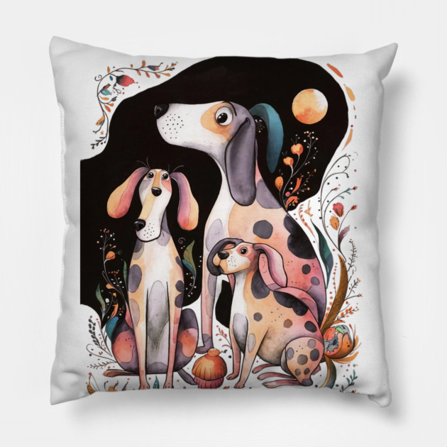 The Three Dogs Take the Picture Pillow by animegirlnft