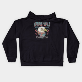 Harris Walz 2024 Vintage Eagle for Freedom Retro 80s 90s Kamala Harris 2024 Dark Kids Hoodie