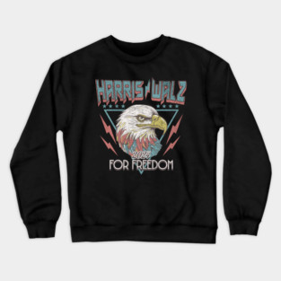 Harris Walz 2024 Vintage Eagle for Freedom Retro 80s 90s Kamala Harris 2024 Dark Crewneck Sweatshirt