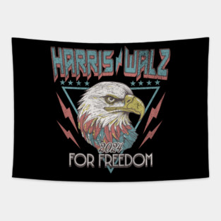 Harris Walz 2024 Vintage Eagle for Freedom Retro 80s 90s Kamala Harris 2024 Dark Tapestry