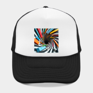 Game over back to school, Dive into the School Supplies Vortex -  Back to School Art, School Supplies Vortex, Back to School - Vortex Edition, Abstract Optical Style, Surreal Back to School. Hat