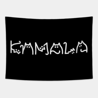 funny Kamala Harris Cat lady Lettering Positive Tapestry