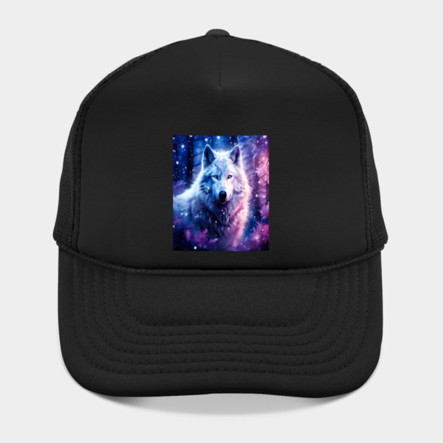 White Wolf in Fantasy Forest in Pinks and Purples|For Women and Girls by BirdsnStuff