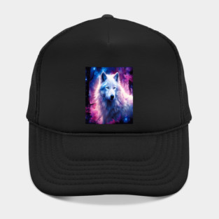 White Wolf in Fantasy Forest in Pinks and Purples|For Women and Girls Hat