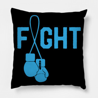 Cute Prostate Cancer Awareness Survivor Fighter Ribbon Pillow