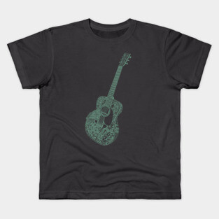 Acoustic Guitar Art tattoo Kids T-Shirt