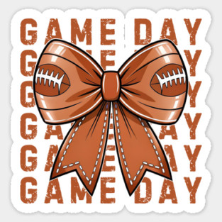 Coquette Football Bow Game Day Sticker