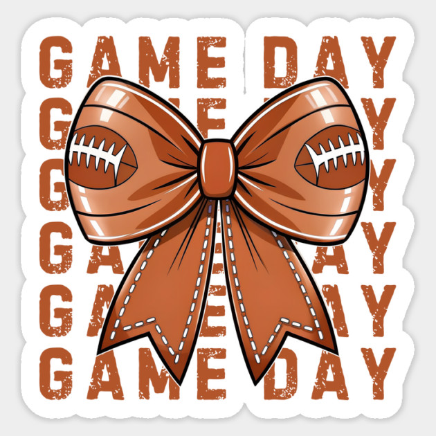 Coquette Football Bow Game Day Sticker by The WYLD Tribe