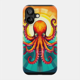 Octopus Vibrant Geometric Deco Style Phone Case