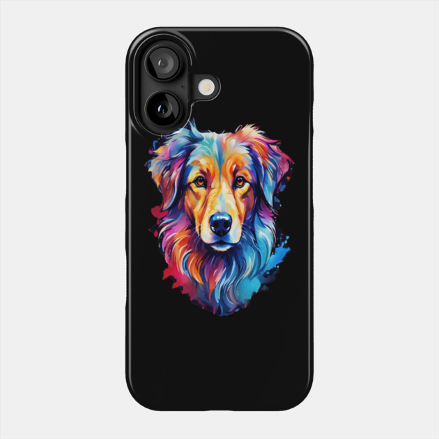 Cute Watercolor Art of Dog Face Vibrant Phone Case by BirdsnStuff