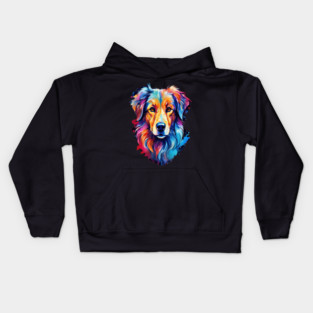 Cute Watercolor Art of Dog Face Vibrant Kids Hoodie