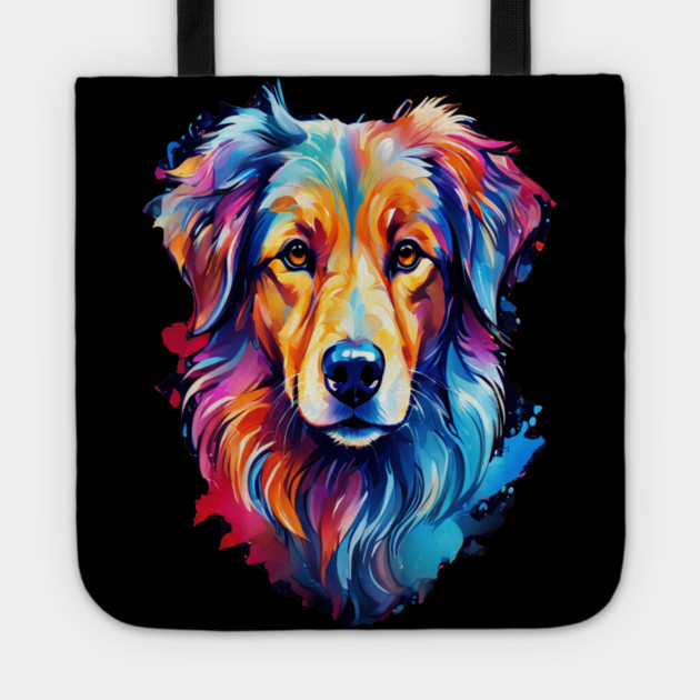 Cute Watercolor Art of Dog Face Vibrant Tote by BirdsnStuff