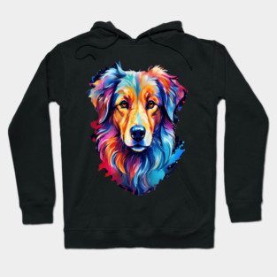 Cute Watercolor Art of Dog Face Vibrant Hoodie