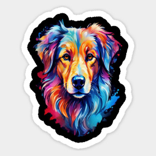 Cute Watercolor Art of Dog Face Vibrant Sticker