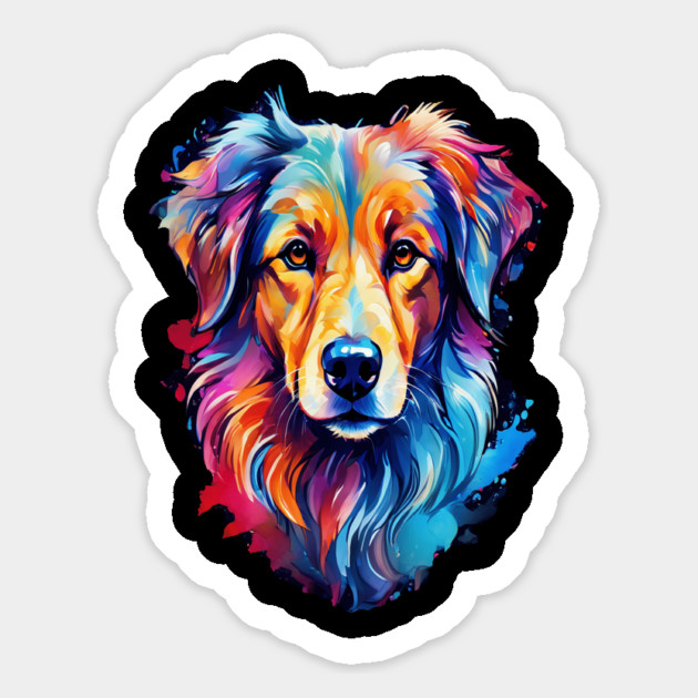 Cute Watercolor Art of Dog Face Vibrant Magnet by BirdsnStuff