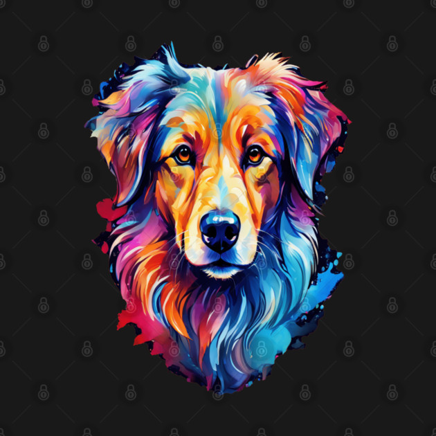 Cute Watercolor Art of Dog Face Vibrant by BirdsnStuff