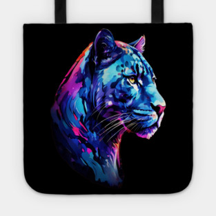 Panther Cat in Watercolor Style Art Tote