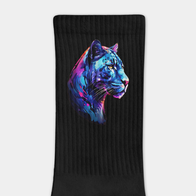 Panther Cat in Watercolor Style Art by BirdsnStuff