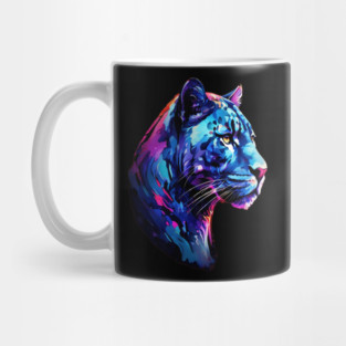 Panther Cat in Watercolor Style Art Mug