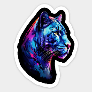 Panther Cat in Watercolor Style Art Magnet