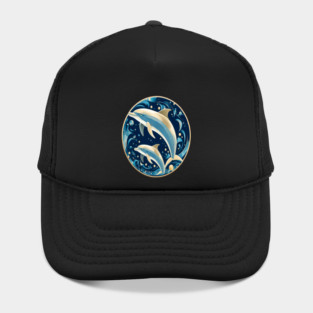 Dolphins in Art Deco Style Hat