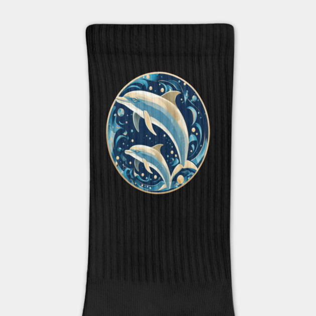 Dolphins in Art Deco Style by BirdsnStuff