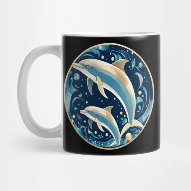 Dolphins in Art Deco Style by BirdsnStuff