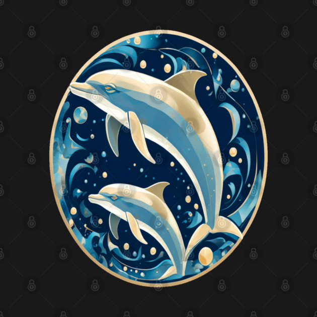Dolphins in Art Deco Style by BirdsnStuff