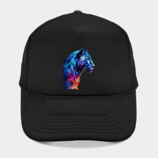 Panther Cat in Watercolor Style Art Hat