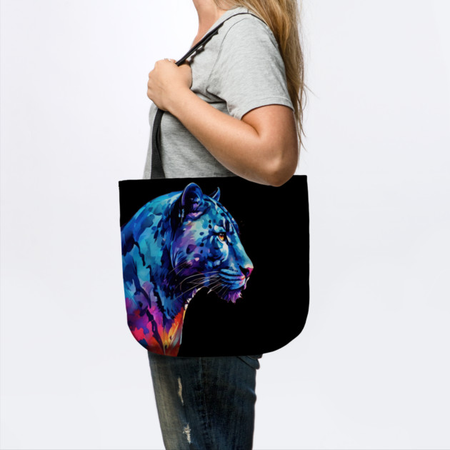 Panther Cat in Watercolor Style Art by BirdsnStuff