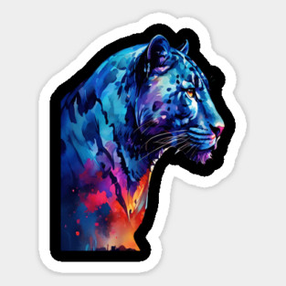 Panther Cat in Watercolor Style Art Magnet