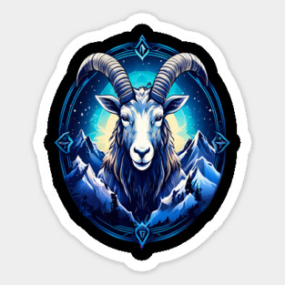 Mystical Mountain Goat Logo Sticker