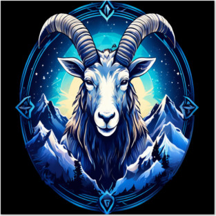 Mystical Mountain Goat Logo Posters and Art