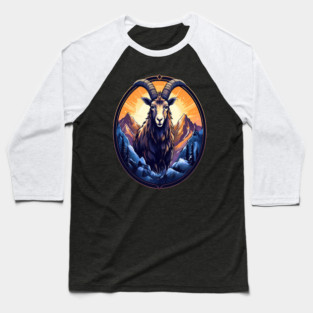 Mountain Goat Logo Style Baseball T-Shirt
