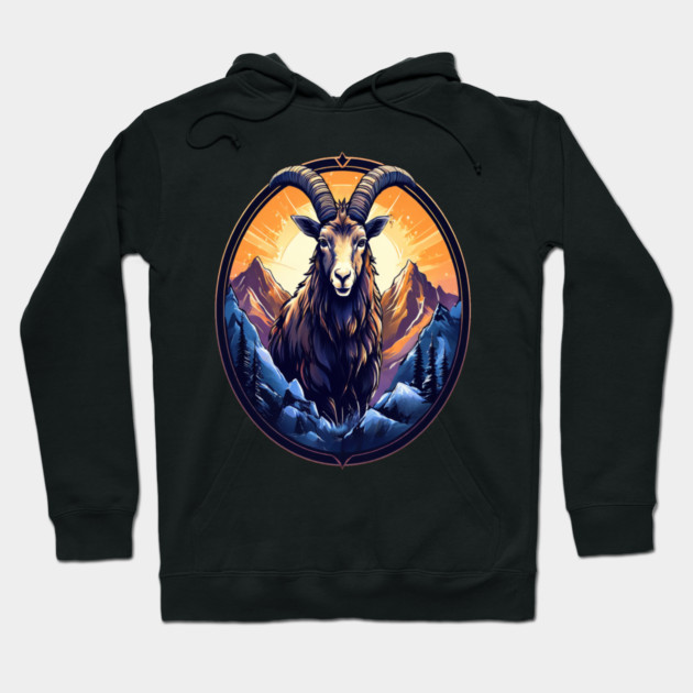 Mountain Goat Logo Style Hoodie by BirdsnStuff