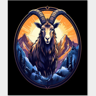Mountain Goat Logo Style Posters and Art