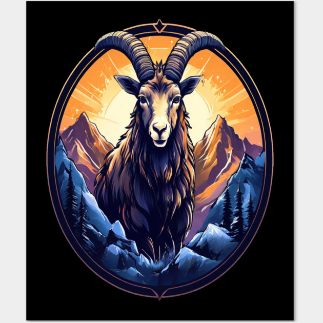 Mountain Goat Logo Style Wall Art by BirdsnStuff