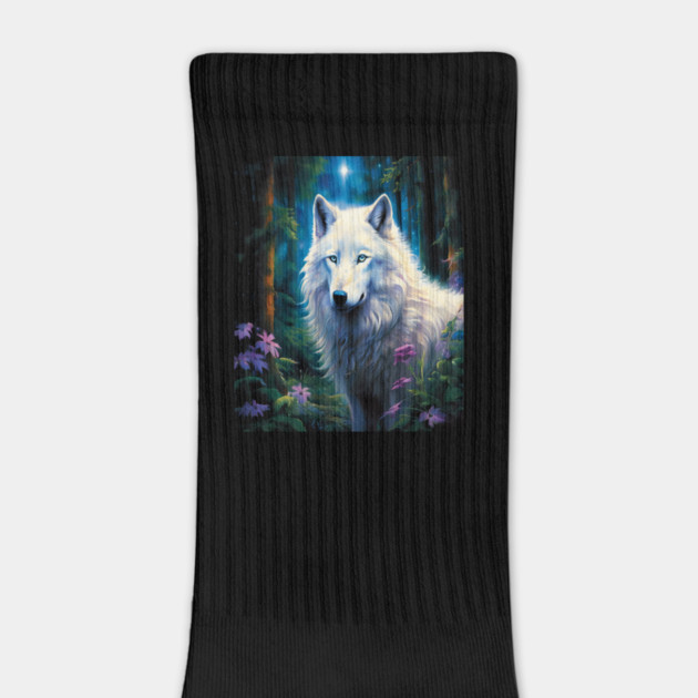 White Wolf Purple Flowers by BirdsnStuff